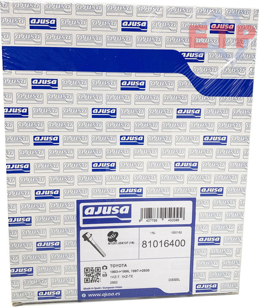 Ajusa Head Bolt Set for Toyota 1KZTE and 1KZT